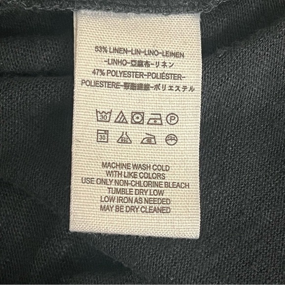 Free people Heidi Linen Blend Maxi dress, black, plunging neckline, sz S - Picture 9 of 13